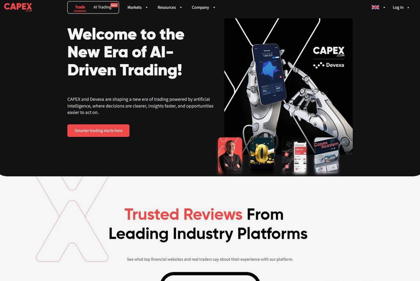 Screenshot of the CAPEX website