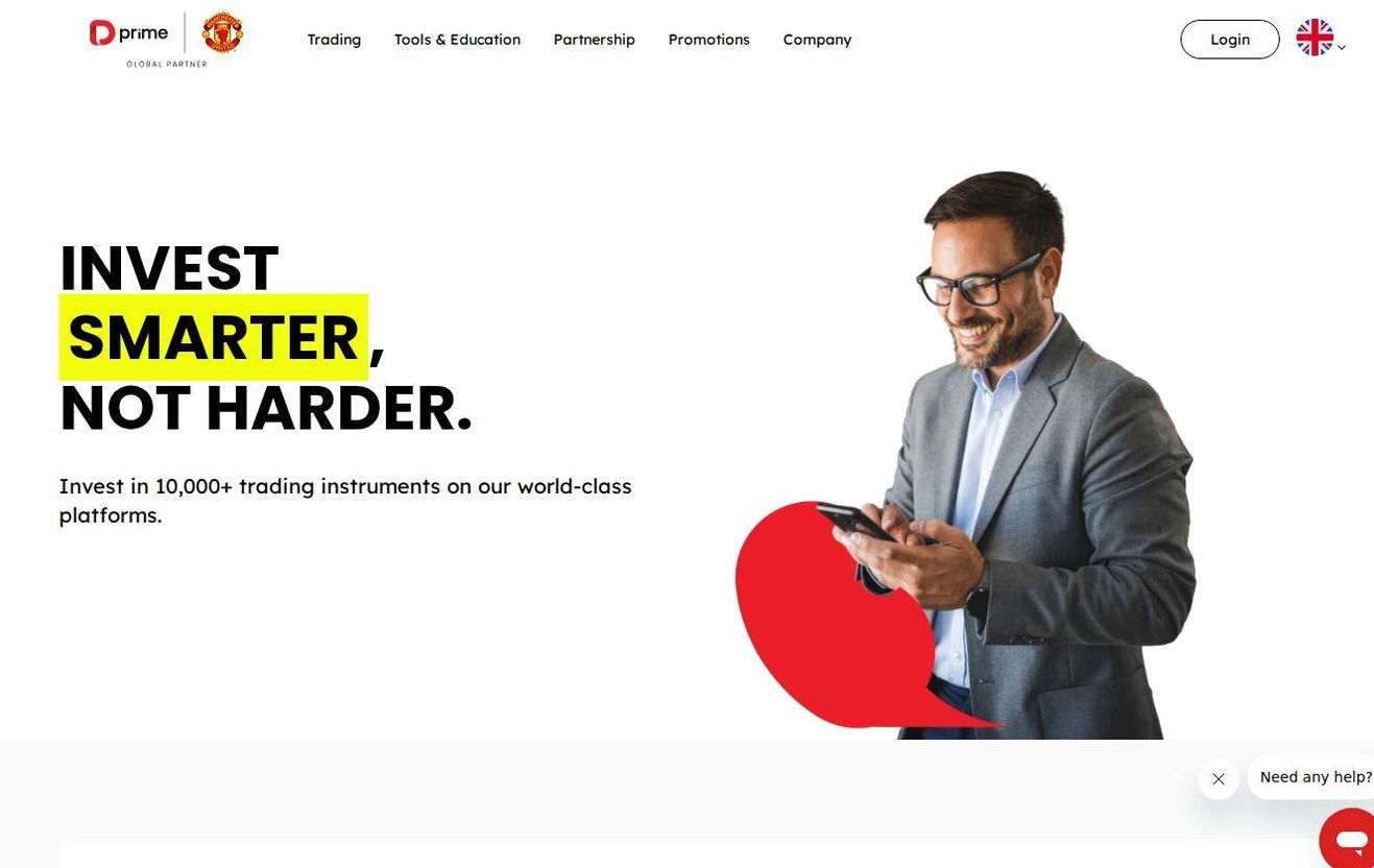 Screenshot of the Doo Prime website