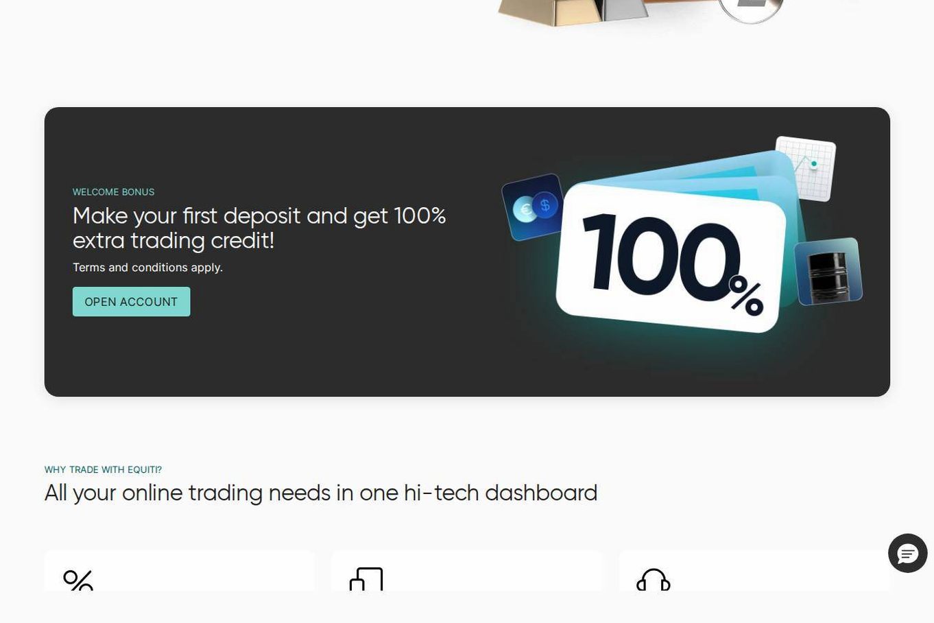 Screenshot of the Equiti website