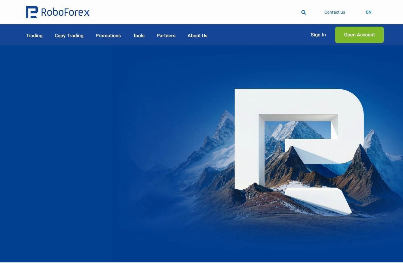Screenshot of the RoboForex website