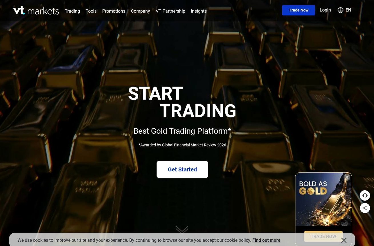 Screenshot of the VT Markets website